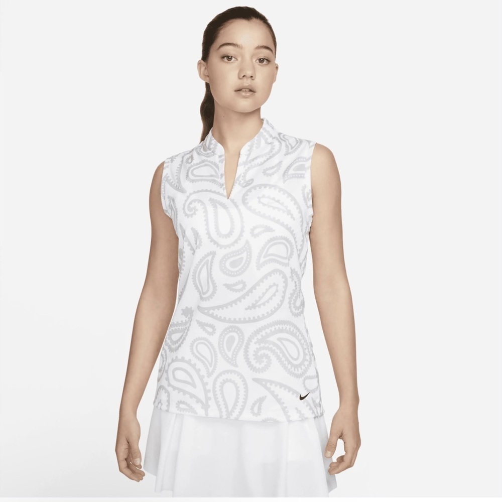 Nike Golf Womens Victory Fashion Sleeveless Dri-FIT Polo Obsidian Shirt